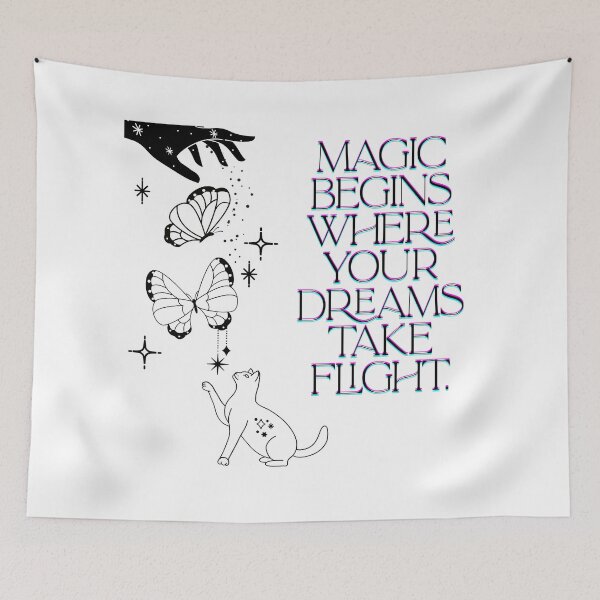 Item preview, Magic Begins Where Your Dreams Take Flight Celestial Cat designed and sold by ANoelleART.