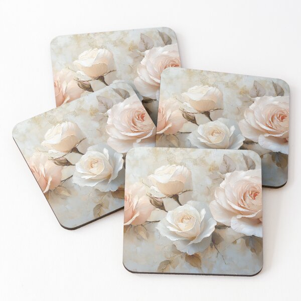 Item preview, Blush Rose Floral Art, Soft Ivory Champagne Elegant Beige Print designed and sold by daila70.