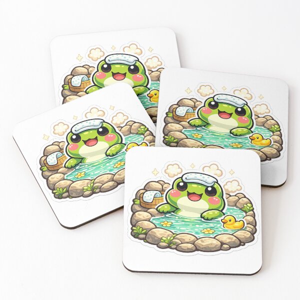 Item preview, Spa Frog Relaxing in Hot Spring – Cozy Cartoon Frog Aesthetic designed and sold by ArtsyExplorer.
