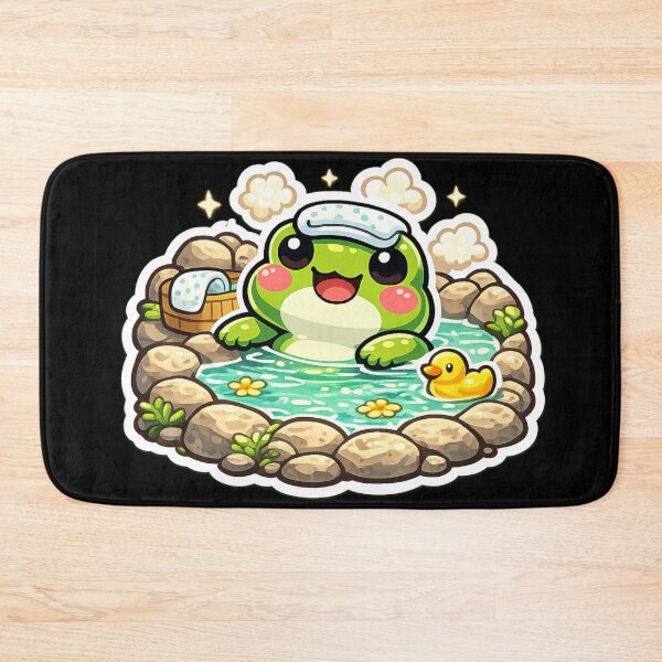Item preview, Spa Frog Relaxing in Hot Spring – Cozy Cartoon Frog Aesthetic designed and sold by ArtsyExplorer.