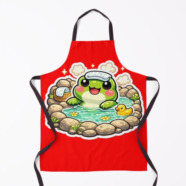 Item preview, Spa Frog Relaxing in Hot Spring – Cozy Cartoon Frog Aesthetic designed and sold by ArtsyExplorer.