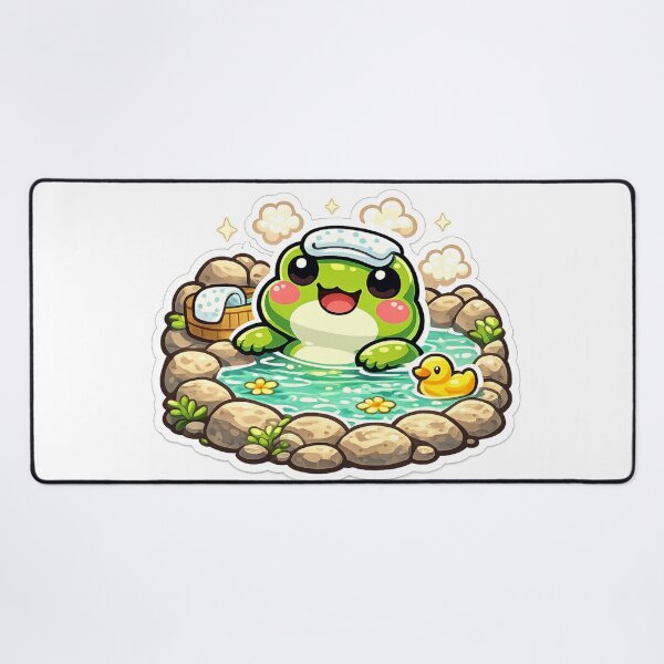 Item preview, Spa Frog Relaxing in Hot Spring – Cozy Cartoon Frog Aesthetic designed and sold by ArtsyExplorer.