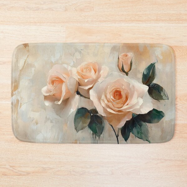 Item preview, Peach Rose Bouquet Art, Soft Ivory Beige Elegant Floral Print designed and sold by daila70.