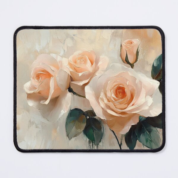 Item preview, Peach Rose Bouquet Art, Soft Ivory Beige Elegant Floral Print designed and sold by daila70.