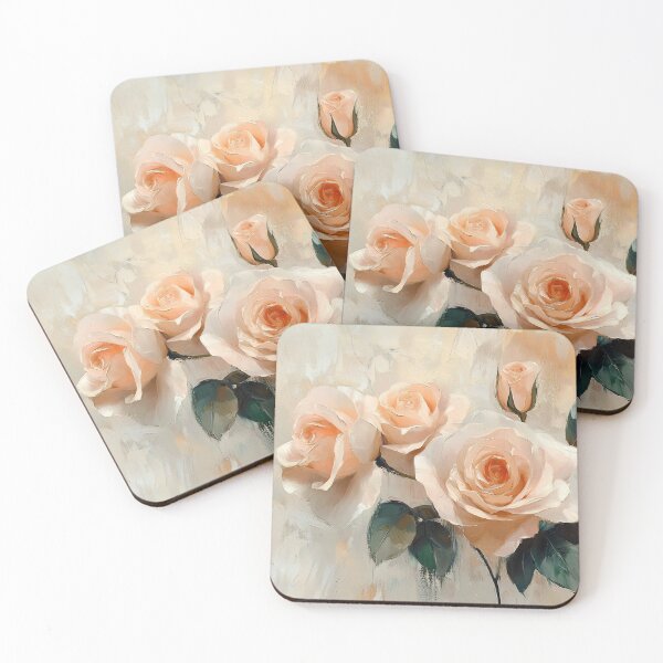 Item preview, Peach Rose Bouquet Art, Soft Ivory Beige Elegant Floral Print designed and sold by daila70.