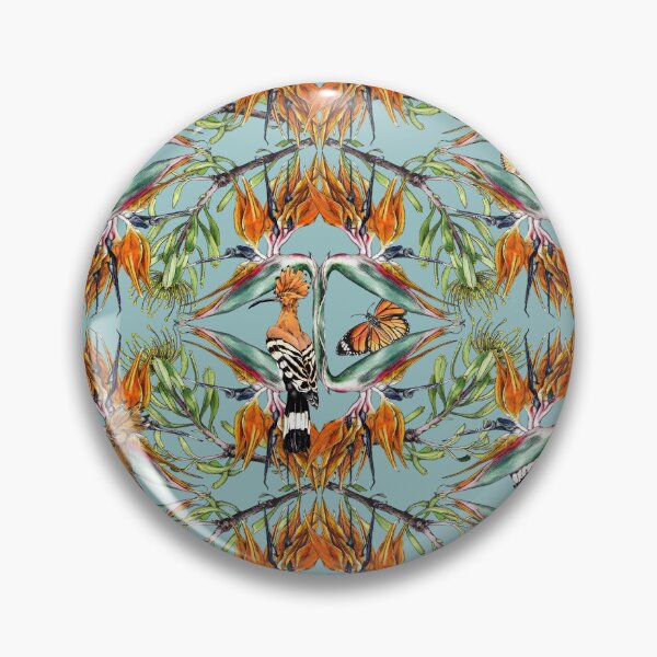 Item preview, Hoopoe and Fynbos seamless pattern, Nature aesthetic, Wildlife Art designed and sold by zephyrstudio26.