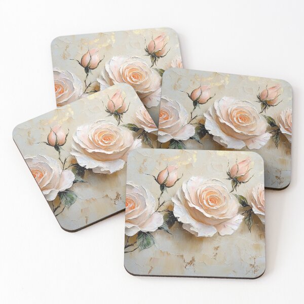 Item preview, Minimal Blush Rose Art, Soft Champagne Ivory Golden Floral Print designed and sold by daila70.