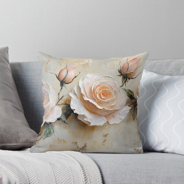 Item preview, Minimal Blush Rose Art, Soft Champagne Ivory Golden Floral Print designed and sold by daila70.