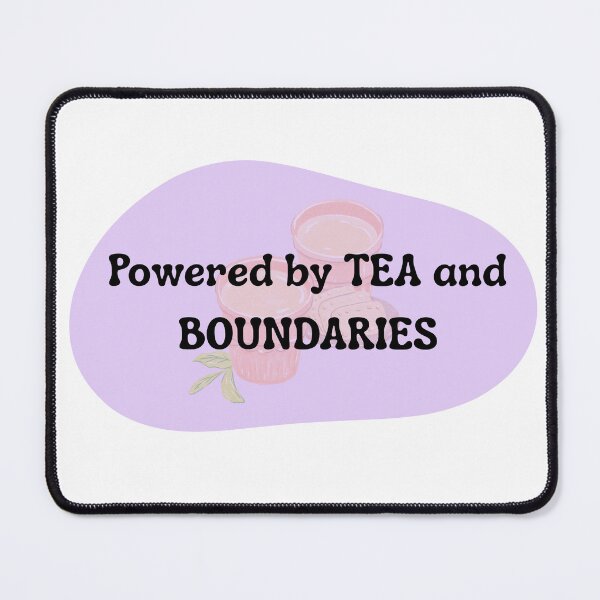 Item preview, Powered by Tea and Boundaries Sticker | Cozy Introvert Quote | Self Care Humor Design designed and sold by Pandey14.
