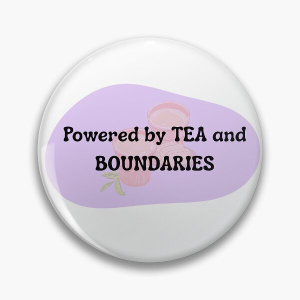 Item preview, Powered by Tea and Boundaries Sticker | Cozy Introvert Quote | Self Care Humor Design designed and sold by Pandey14.