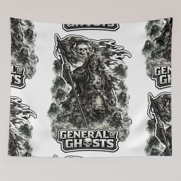 Item preview, General of Ghosts Skeleton Samurai Warrior Sticker | Dark Fantasy Gothic Art designed and sold by Ecocrushstudio.