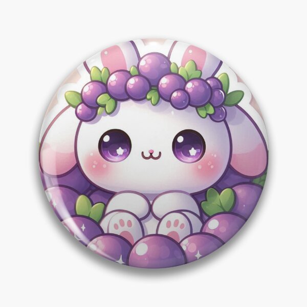 Item preview, Kawaii Grape Bunny Sticker | Cute Fruit Animal Sticker designed and sold by PastelPawsArt.