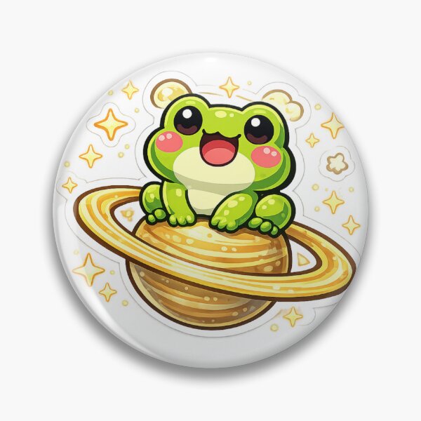 Item preview, Saturn Space Frog – Cute Cosmic Cartoon Frog Adventure designed and sold by ArtsyExplorer.