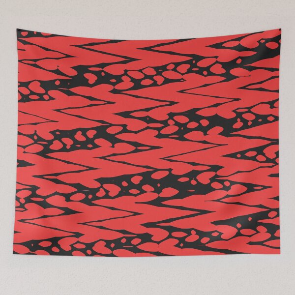 Item preview, Bloody Zig Zag - Dark Cyberpunk Red and Black Abstract Line Art designed and sold by K Design Store.