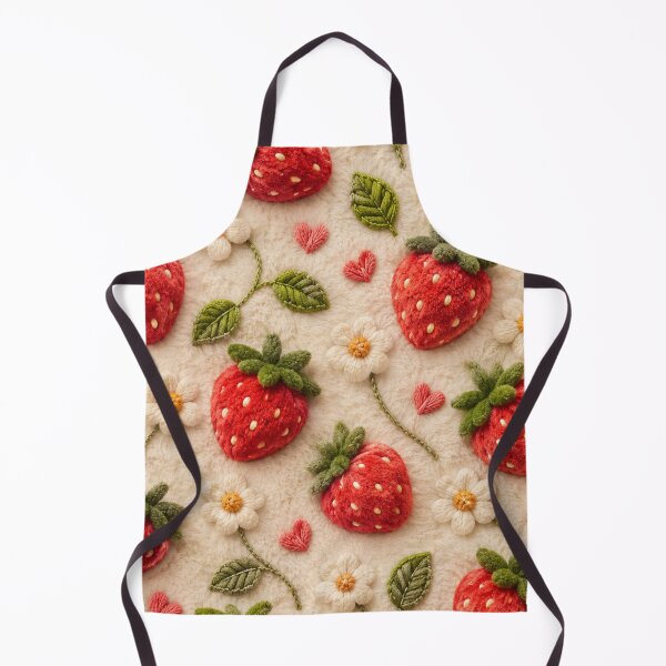 Item preview, Strawberry in beige background pattern velvet and crochet  designed and sold by Heaven1111.