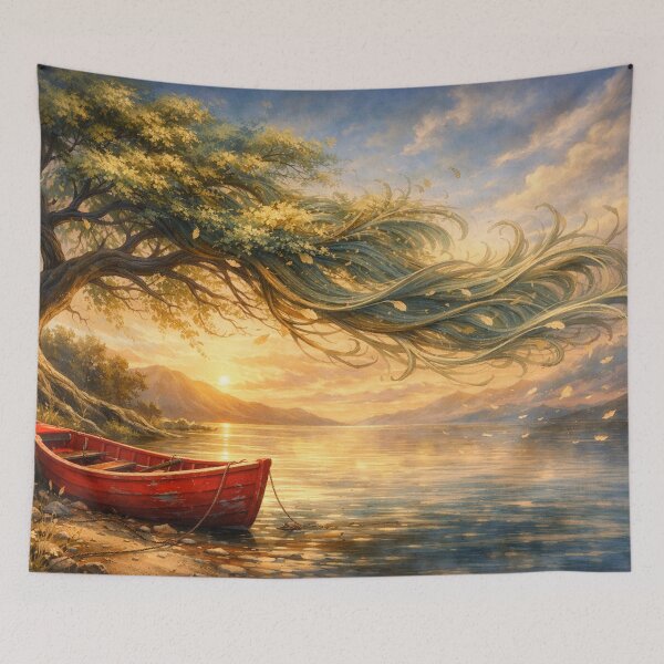 Item preview, Wave tree and red boat designed and sold by Sigtrix.