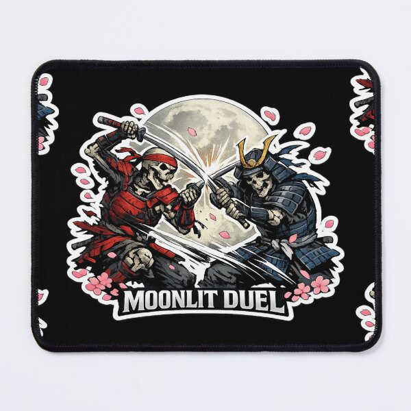 Item preview, Moonlit Duel Skeleton Samurai Sticker | Dark Anime Katana Fight Art designed and sold by Ecocrushstudio.