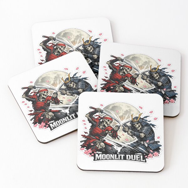 Item preview, Moonlit Duel Skeleton Samurai Sticker | Dark Anime Katana Fight Art designed and sold by Ecocrushstudio.
