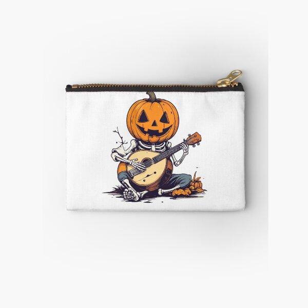 Artikelvorschau, Kürbisskelett spielt Mandoline – Halloween-Musikillustration entworfen und verkauft von PARINCREATE.