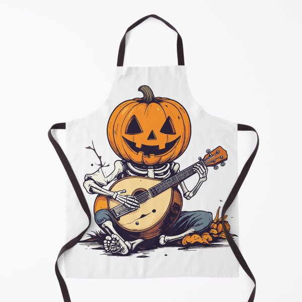 Item preview, Pumpkin Skeleton Playing Mandolin Halloween Music Illustration designed and sold by PARINCREATE.