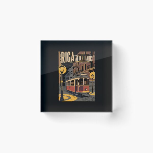 Item preview, Riga After Dark Vintage Tram Shirt | Cozy Baltic Night Travel Design designed and sold by Timeless Design.