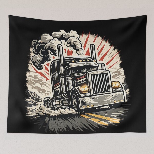 Item preview, Retro Semi Truck - Vintage Big Rig American Trucker Art designed and sold by myforestfog.