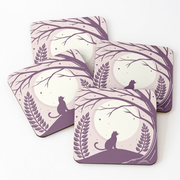 Item preview, spiritual cat meditating under moonlight, dreamy galaxy aura, mystical pastel colors designed and sold by Senglaopattern.