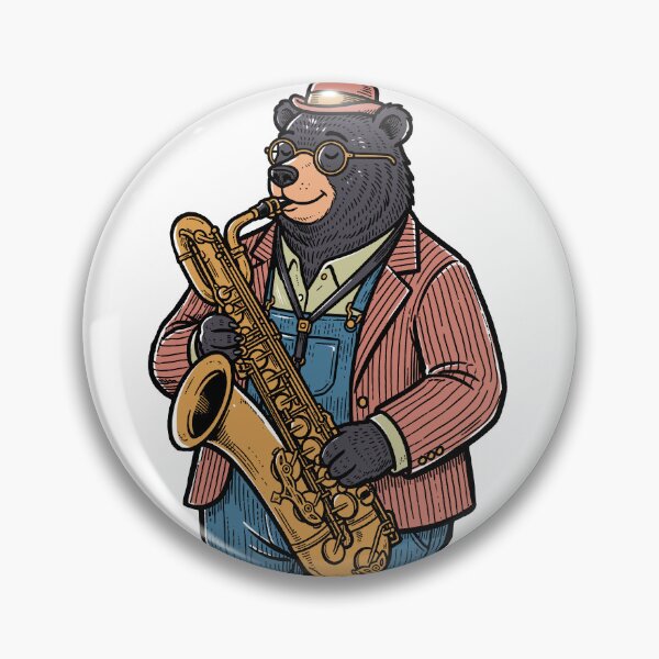 Item preview, Funny Animal Pun : Bearitone  Sax designed and sold by mazyoy.
