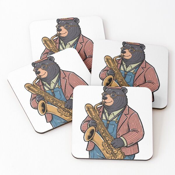 Item preview, Funny Animal Pun : Bearitone  Sax designed and sold by mazyoy.