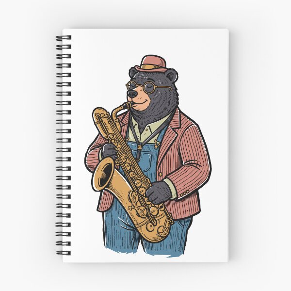 Item preview, Funny Animal Pun : Bearitone  Sax designed and sold by mazyoy.