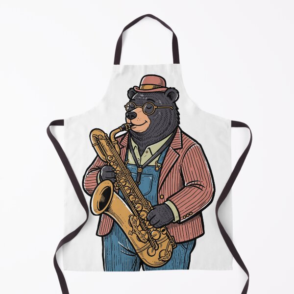 Item preview, Funny Animal Pun : Bearitone  Sax designed and sold by mazyoy.