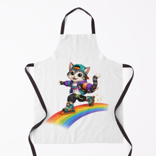 Item preview, Roller Skating Cat – Neon Rainbow Fun Design designed and sold by Dogandesighn.