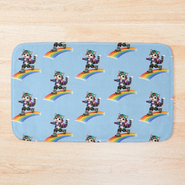 Item preview, Roller Skating Cat – Neon Rainbow Fun Design designed and sold by Dogandesighn.
