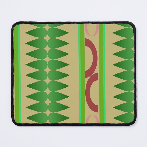 Item preview, Abstract Geometric Ethnic Seamless Pattern with Green Leaf Shapes and Retro Decorative Elements designed and sold by Ei-Ei.
