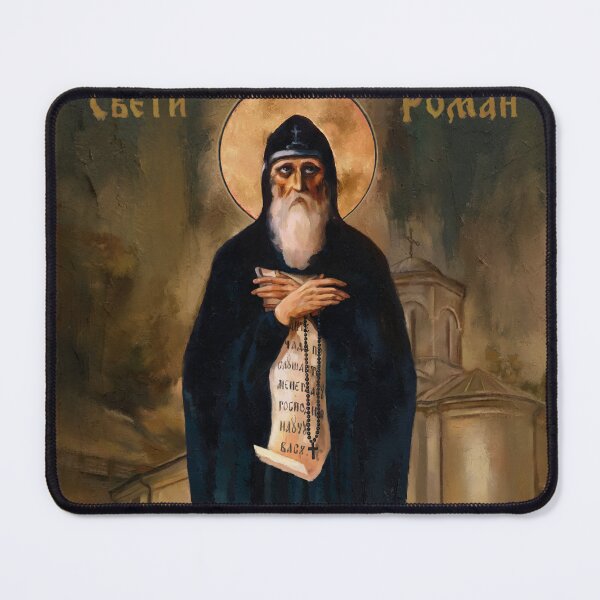 Item preview, Saint Roman Orthodox Icon Impasto Painting designed and sold by lidijaarts.