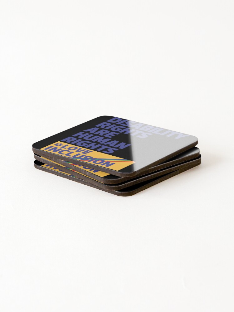 Thumbnail 4 of 5, Coasters (Set of 4), Disability Awareness Disability Rights designed and sold by LuminOrb.