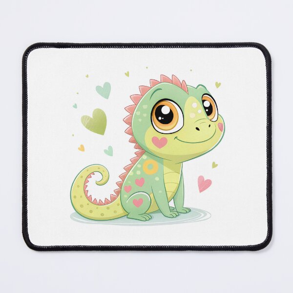 Item preview, Kawaii Chibi Iguanna with Sparkling Pastel Hearts - Pastel Lizard Magic designed and sold by Sprklebrand.