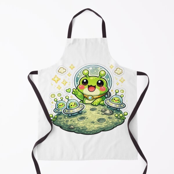Item preview, Alien Frog & Tiny UFO Friends – Cute Cosmic Cartoon Adventure designed and sold by ArtsyExplorer.