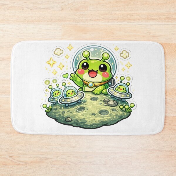 Item preview, Alien Frog & Tiny UFO Friends – Cute Cosmic Cartoon Adventure designed and sold by ArtsyExplorer.