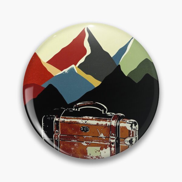 Item preview, Vintage Travel Wanderlust - Retro Mountain Adventure and Suitcase Art designed and sold by myforestfog.