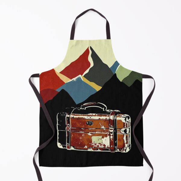 Item preview, Vintage Travel Wanderlust - Retro Mountain Adventure and Suitcase Art designed and sold by myforestfog.