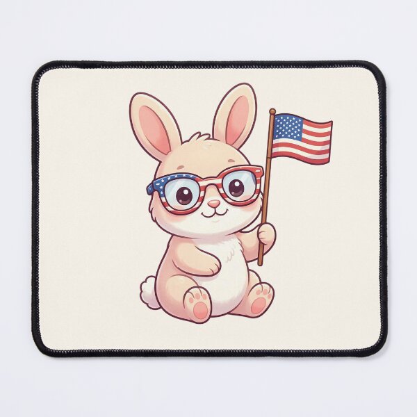 Item preview, Cute Patriotic Bunny With American Flag designed and sold by SweetLilith.