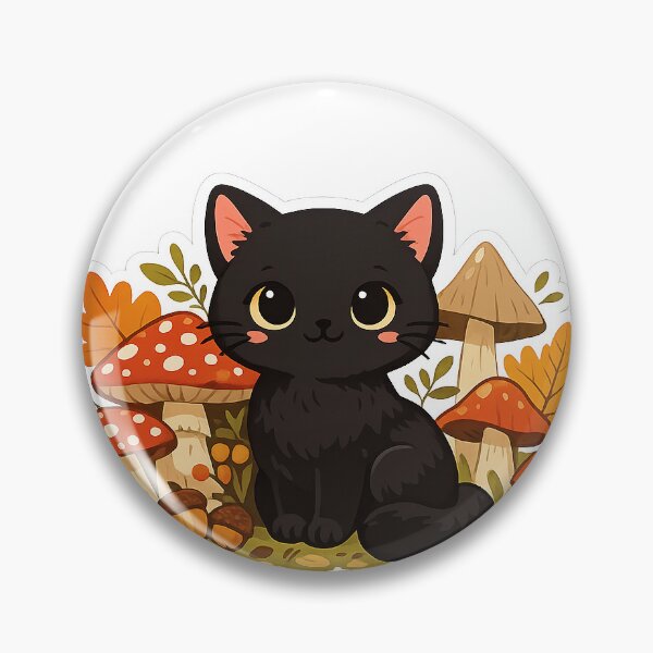 Item preview, Cottagecore Black Cat Sticker designed and sold by digital.stickerperso.com.