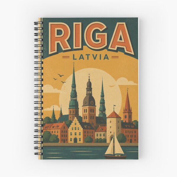 Item preview, Riga Latvia Matchbook Style Poster | Retro Baltic Travel Wall Art designed and sold by Timeless Design.