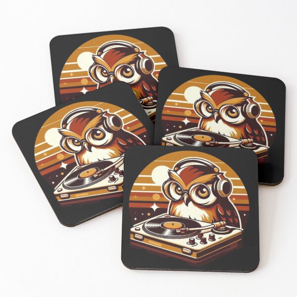 Item preview, DJ Owl – Funny Retro Music Design designed and sold by Dogandesighn.