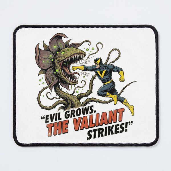 Item preview, The Valiant vs Carnivorous Plant Vintage Comic | Retro Horror Superhero Art designed and sold by PLUSHIWORLDtm.