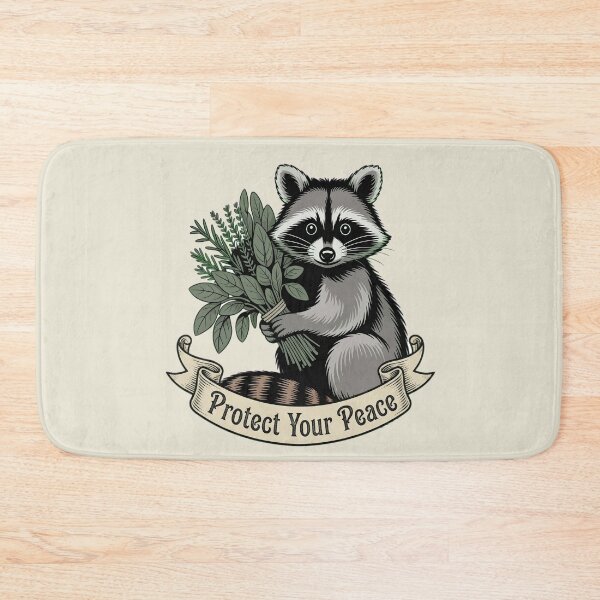 Item preview, Protect Your Peace Vintage Raccoon Botanical Art designed and sold by AlexandraSand.