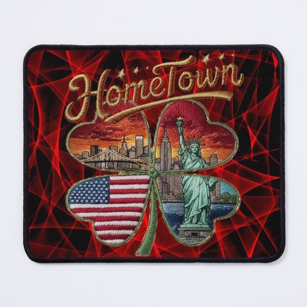 Item preview, The symbols of New York and the American spirit in a four-leaf clover designed and sold by Kimenta.