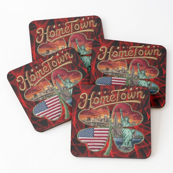 Item preview, The symbols of New York and the American spirit in a four-leaf clover designed and sold by Kimenta.