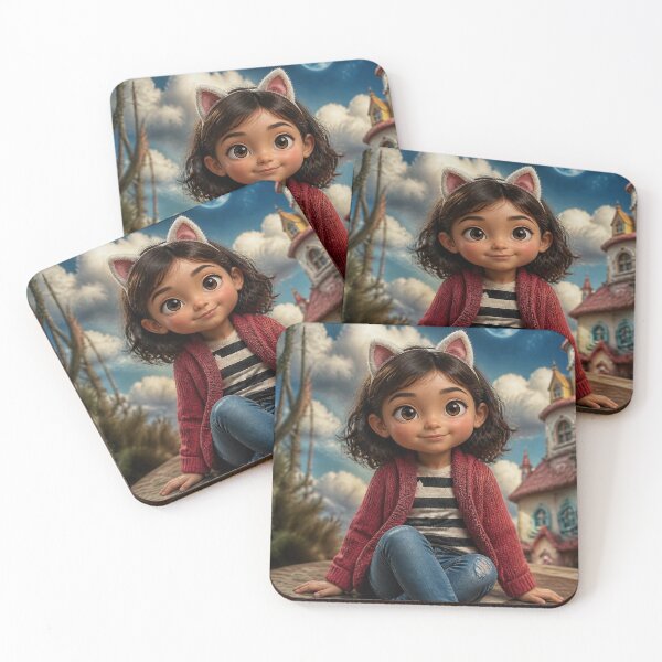 Item preview, Cute Cat Ears Girl Magical Dollhouse Landscape Art designed and sold by AgnesB77.